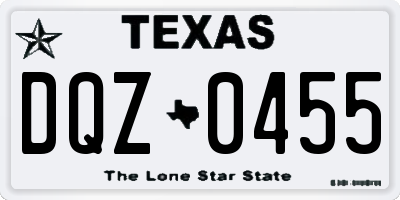 TX license plate DQZ0455