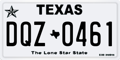 TX license plate DQZ0461
