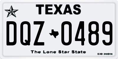 TX license plate DQZ0489
