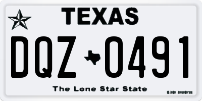 TX license plate DQZ0491