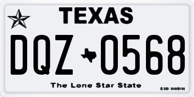 TX license plate DQZ0568