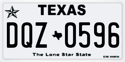 TX license plate DQZ0596