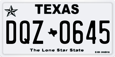 TX license plate DQZ0645