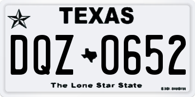 TX license plate DQZ0652
