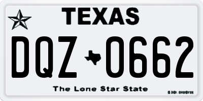 TX license plate DQZ0662