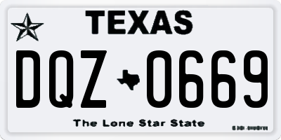 TX license plate DQZ0669