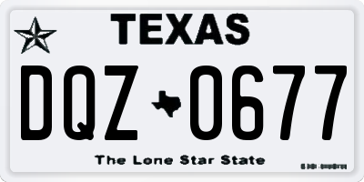 TX license plate DQZ0677