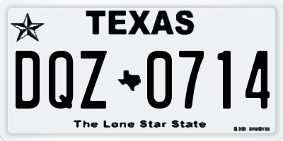 TX license plate DQZ0714