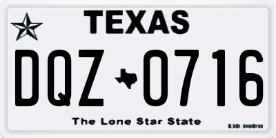 TX license plate DQZ0716