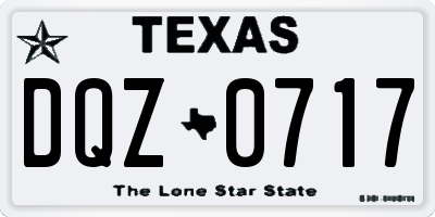 TX license plate DQZ0717