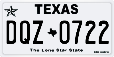 TX license plate DQZ0722