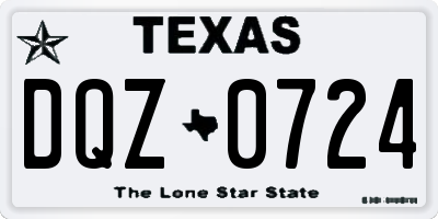 TX license plate DQZ0724