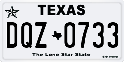 TX license plate DQZ0733