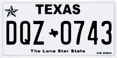 TX license plate DQZ0743