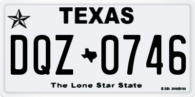 TX license plate DQZ0746