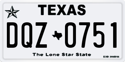 TX license plate DQZ0751