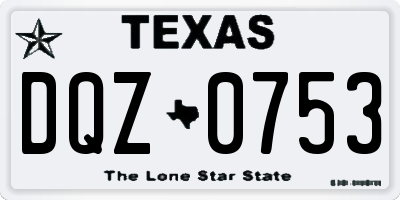 TX license plate DQZ0753