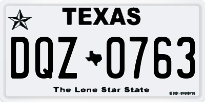 TX license plate DQZ0763