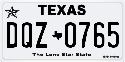 TX license plate DQZ0765