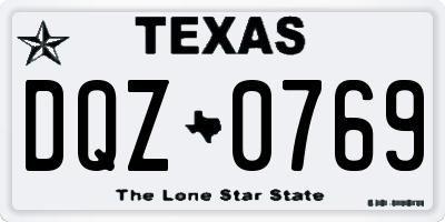 TX license plate DQZ0769