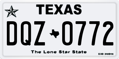 TX license plate DQZ0772