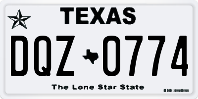 TX license plate DQZ0774