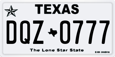 TX license plate DQZ0777