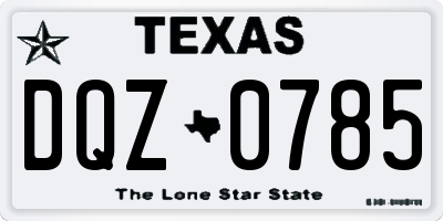 TX license plate DQZ0785