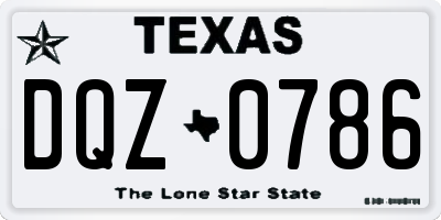 TX license plate DQZ0786