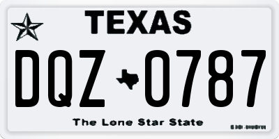 TX license plate DQZ0787