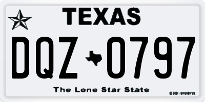TX license plate DQZ0797