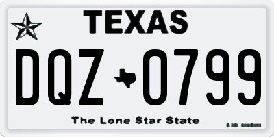 TX license plate DQZ0799