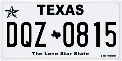 TX license plate DQZ0815