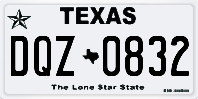 TX license plate DQZ0832