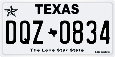 TX license plate DQZ0834