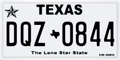 TX license plate DQZ0844