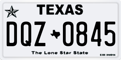 TX license plate DQZ0845