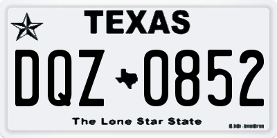 TX license plate DQZ0852