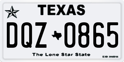 TX license plate DQZ0865