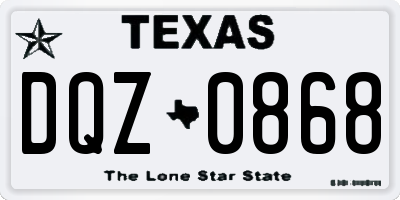 TX license plate DQZ0868