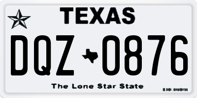 TX license plate DQZ0876