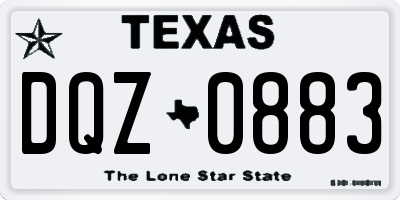 TX license plate DQZ0883