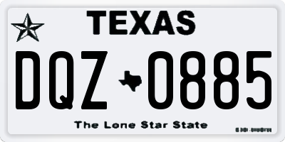 TX license plate DQZ0885