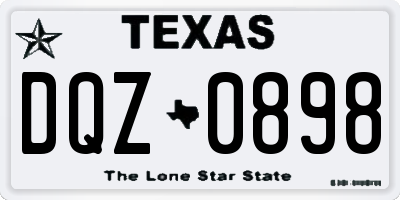 TX license plate DQZ0898