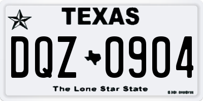 TX license plate DQZ0904