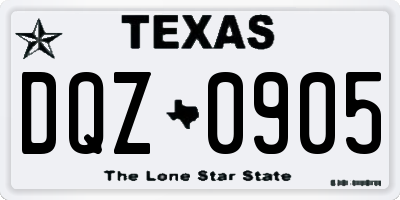 TX license plate DQZ0905