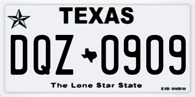 TX license plate DQZ0909