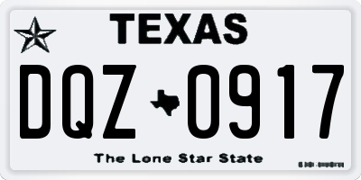 TX license plate DQZ0917