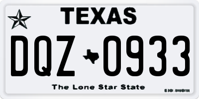 TX license plate DQZ0933