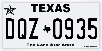 TX license plate DQZ0935